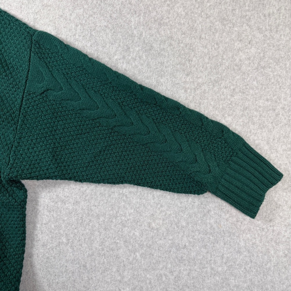 Torrid Sweater Womens 3 Green Cable Knit Pullover Crew Neck Textured Relaxed Fit - Picture 10 of 11